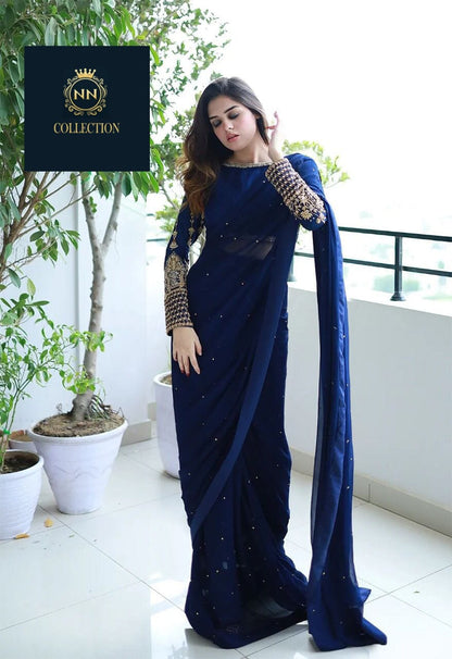 (Blouse, peticot , saree) STICHED SAREE(50% OFF)