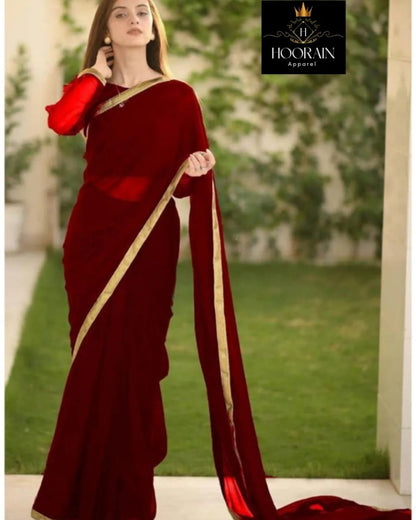 Chiffon saree‰�?•ü� (Blouse , petticoat & 7 yards stiched saree )