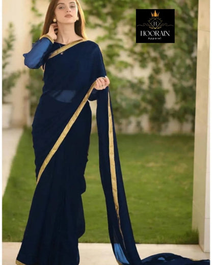 Chiffon saree‰�?•ü� (Blouse , petticoat & 7 yards stiched saree )